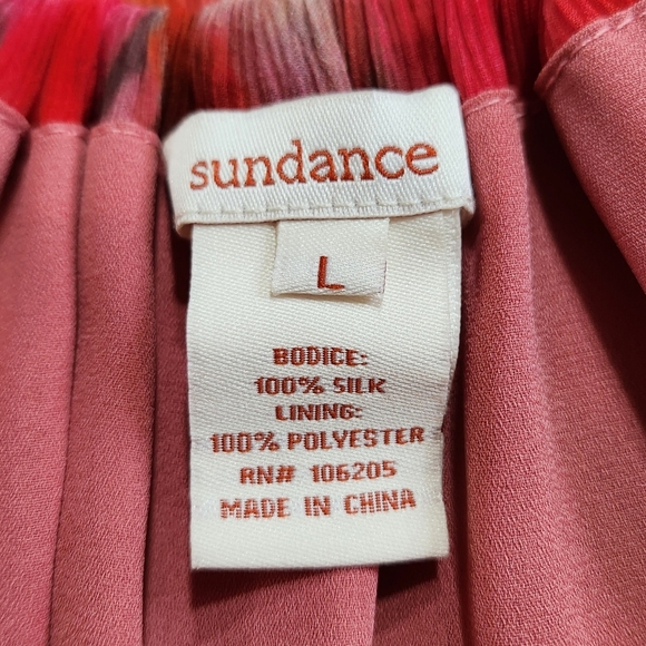 SUNDANCE Watercolor Floral Halter Tiered 100% Silk Midi Dress Sz Large - Picture 2 of 9